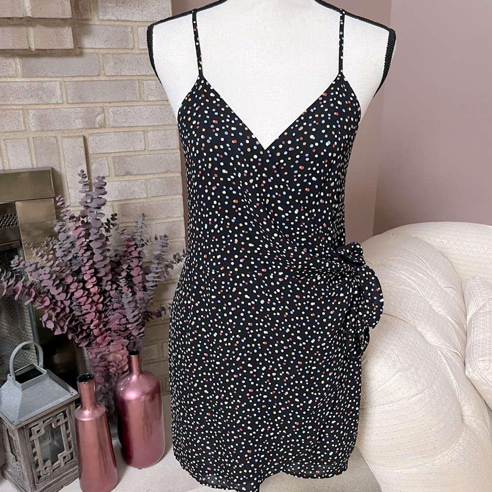 Reformation Troppo Polka Dot Crepe Mini Dress - Confetti Polka Dot